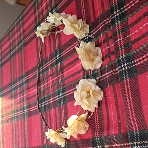 Yellow Floral Halo w/ gold chain